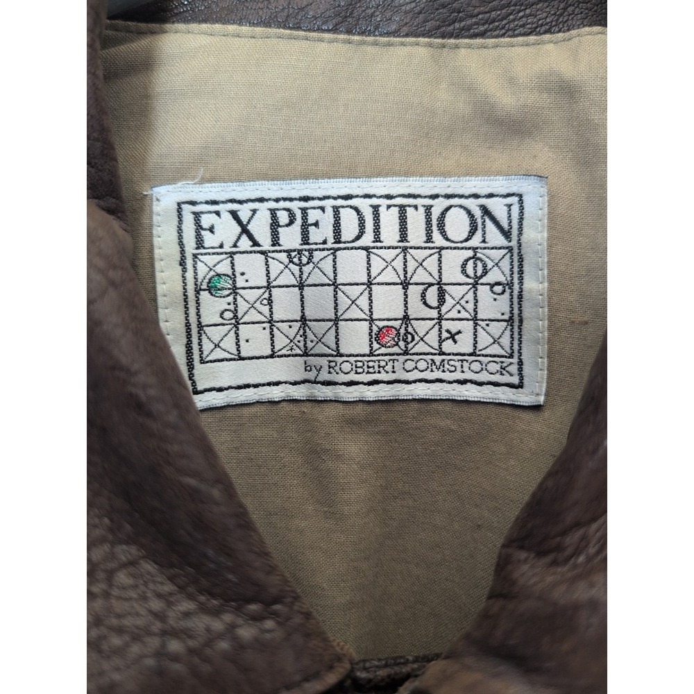 Vintage Expedition Leather Bomber Jacket Made in Korea Brown XL,Incredibly Soft - Picture 4 of 16